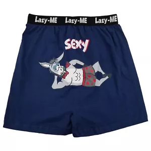 Lazy Me Herren dunkelblau sexy Arsch lustig Neuheit Unterwäsche Boxershorts - Bild 1 von 2