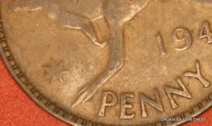 1942y. PENNY SOLID CRACK TO STAR ON REVERSE PREDECIMAL ERROR COIN #TSO9 - Picture 1 of 10