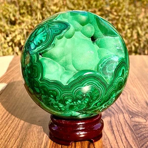 4.19LB Natural Malachite glossy cluster sphere mineral ball sample - Picture 1 of 12