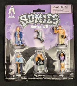 NEW SEALED 2002 Homies Series 5 *6 Figures on Card Devildog Mija Profe Chino AWB - Picture 1 of 2