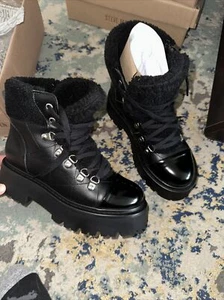 Steve Madden Reyen schwarze Leder Damenstiefel Größe 6 - Bild 1 von 9
