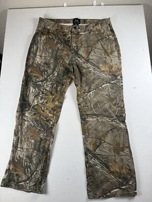 Realtree Pants Mens 38x32 Brown Real Tree Xtra Camo Twill Jeans Utility Hunting - Image 1 of 4