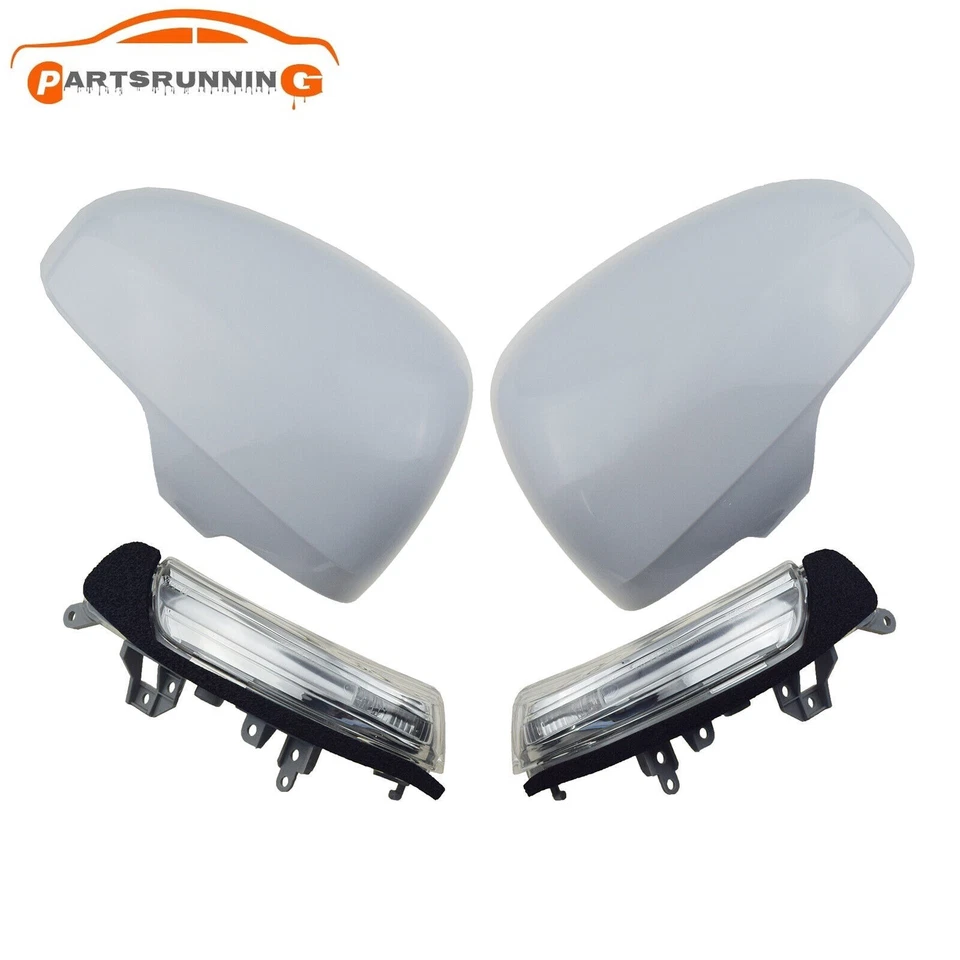 Par de tapas de cubierta de espejo retrovisor de puerta lateral con luces de señal de giro para Toyota Prius Scion iQ Foto 1 de 4