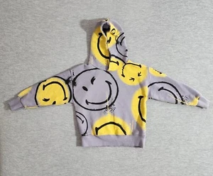New Boys Smiley Face Emoji Hoodie Soft Sweatshirt  Size Small - Picture 1 of 13