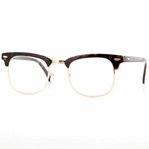 Gafas de sol grinderPUNCH clásicas de media montura ceja completa lentes transparentes de colección - Imagen 1 de 8