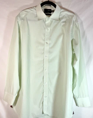 Black Brown 1826 Shirt Men's Size 17 32/33 Long Sleeve Button Up Mint Green NICE Foto 1 de 4