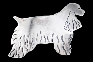 925 Sterling Silver Cocker Spaniel Dog Brooch Pin - Picture 1 of 6