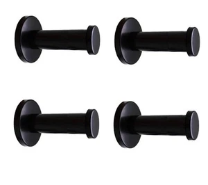 Classic Black Stainless Steel Heavy Duty Wall Mount Hooks, Bath Towel Hooks, ... - Picture 1 of 6