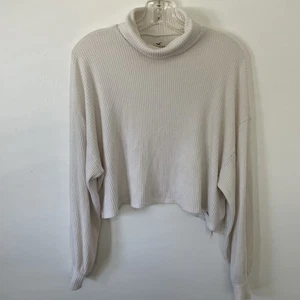 Maglione donna Hollister taglia media oversize cropped boxy collo cappuccio casual comodo - Foto 1 di 5