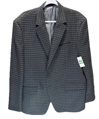 Nueva chaqueta Perry Ellis Portfolio calce moderno para hombre talla 46R gris/azul a cuadros nueva con etiquetas Foto 1 de 4