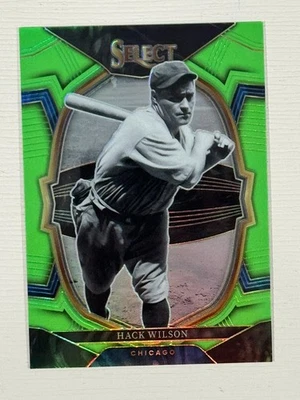 2023 Panini Select - Concourse Hack Wilson #42 Neon Green Prizm /75, HOFer - Image 1 of 2