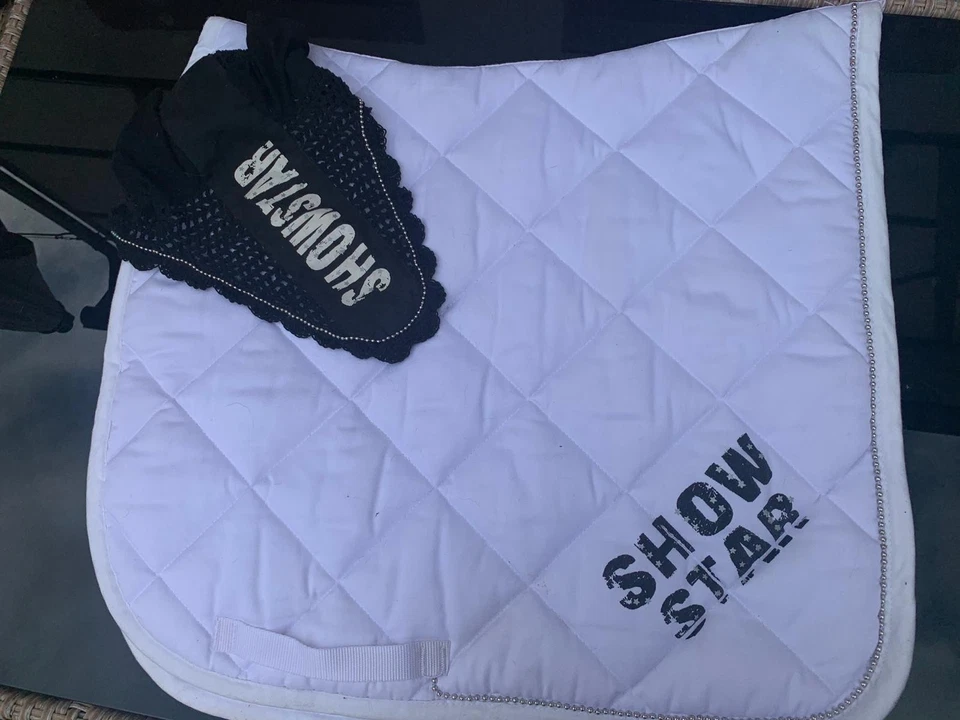 Schabracke und Fliegenhaube, Show Star, schraz und weiß - Bild 1 von 1