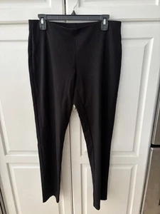 Eileen Fisher Pants Women's M Black Stretch Ponte Knit Pull-on Straight Leg - Picture 1 of 6