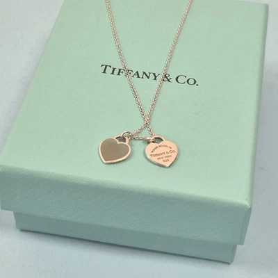 Collar Tiffany & Co. Return to Double Mini Corazón Verde Plata Esterlina 16.5" Foto 1 de 4