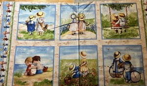 Childhood Memories Faye Whitaker Elizabeth's Studios 24” Panel Cotton Fabric - Picture 1 of 5