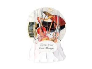 Instrument Snow Globe Pop-Up Any Occasion Greeting Card Up With Paper Pop Ups - Picture 1 of 2