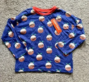 John Lewis Kids' Christmas Pudding Long Sleeve Jersey Top, Navy, 6-12 Years - Picture 1 of 3