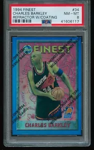 Charles Barkley 1995-96 Topps Finest rifrattore con rivestimento #34 HOF PSA 8 - Foto 1 di 2