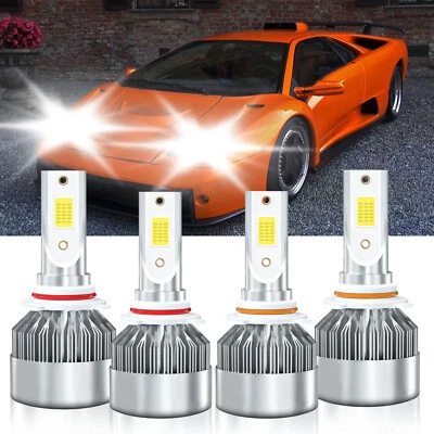 Para Lamborghini Diablo 1999-2001 9005 9006 LED Faros Hi Lo Beam Brillante Foto 1 de 4