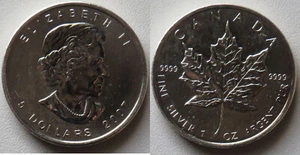 Kanada, 5 Dollars 2007 Elisabeth II., Maple Leaf, 1 Unze Feinsilber - Picture 1 of 1