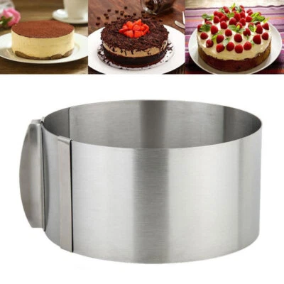 Ø16-30cm Tortenring Verstellbar Edelstahl Backform Backrahmen Kuchen Kuchenring - Bild 1 von 4