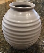 Vintage Haeger Pottery Gray Ribbed Beehive Planter Vase #4334 Large 10 1/4”