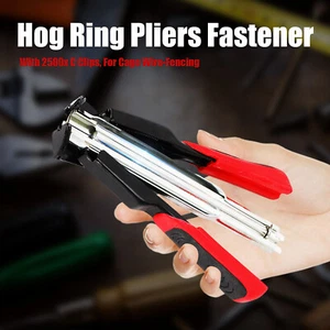 2500C Clips Fastening Bird Chicken Mesh Cage Wire Fencing Hog Ring Pliers Tool - Picture 1 of 12
