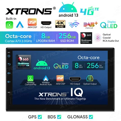 8-Kern 8+256GB LTE 4G Android 13 Doppel DIN DSP Autoradio GPS Navi 4K Video HDMI - Bild 1 von 4