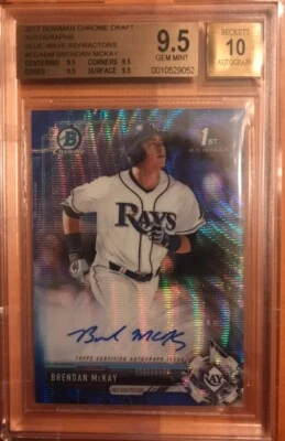 2017 Bowman Chrome Auto Blue Wave Refractor /150 Brendan McKay BGS 9.5 10 - Image 1 of 3
