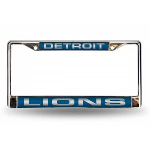 detroit lions nfl football team logo laser chrome license plate frame usa made - Picture 1 of 1