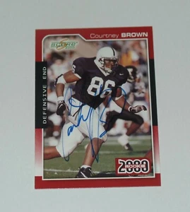 COURTNEY BROWN FIRMATO AUTO'D 2000 SCORE CARD #278 CLEVELAND BROWNS PENN ST RC - Foto 1 di 2