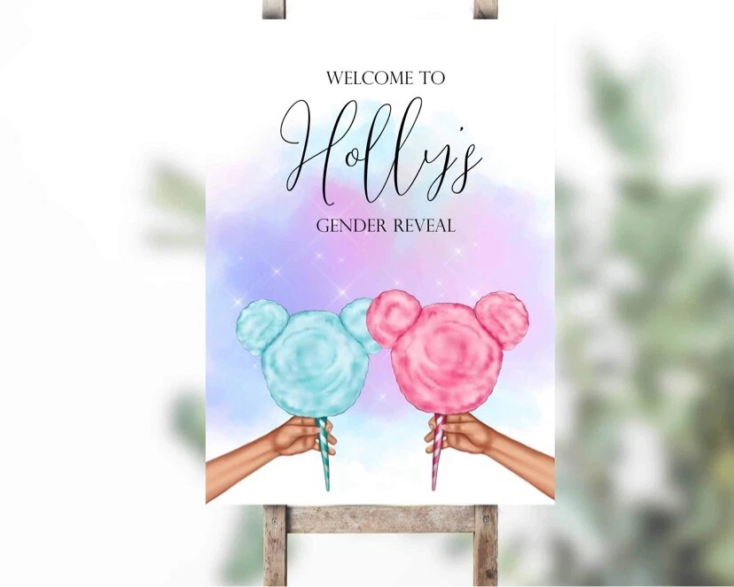 Impresión personalizada de revelación de género - Estampado de baby shower decoración de revelación de género Foto 1 de 1