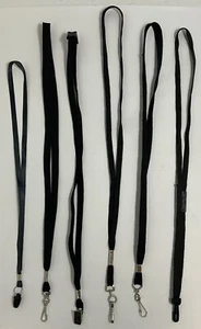 Lot of 6 Assorted Black Lanyards Badge Holders With Clips GnuFashion - Picture 1 of 8