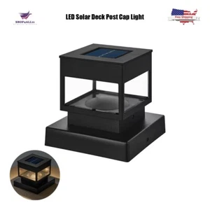 10 Lumen Black LED Solar Deck Post Cap Light for 4x4, 3.5x3.5, 2.5x2.5 Posts - Picture 1 of 8