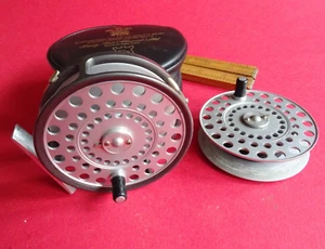 A NICE CASED HARDY 3 1/2" PRINCESS TROUT FLY REEL + SPARE SPOOL - Picture 1 of 11