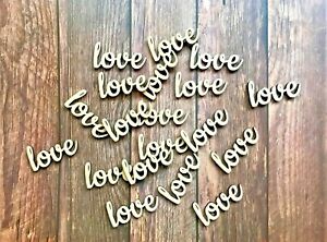 'Love' Word Wooden Table Confetti Wedding Rustic Vintage Wedding Scatter Decor 