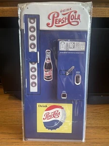 PEPSI-COLA THICK METAL EMBOSSED METAL SIGN 9”x18” NIP 10 CENT POP MACHINE - Picture 1 of 6