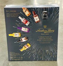 Anthon Berg Dark Chocolate Liqueurs Original Spirits 64 Pcs 1kg 2.2lb BBE JAN 21
