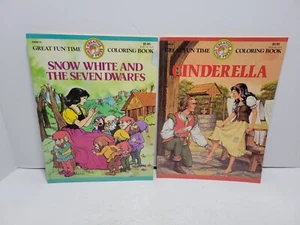 Vintage Lot 2 Cinderella & Snow White Coloring Books Creative Child Press 1986 - Imagen 1 de 13