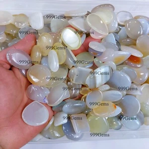20 Pcs Bulk Wholesale Natural Grey Onyx Mix Shape Cabochon Gemstone Lot 30-40 mm - Picture 1 of 14