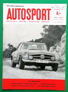 Autosport 6 Sept 1963 - AUSTRIAN GP - MARATHON DE LA ROUTE - ALFA GIULIA TI TEST - Imagen 1 de 2
