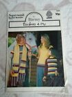 Blarney Vintage Knitting Pattern 1500 Family Striped Rib Sweaters And Scarf