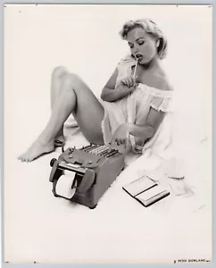 Vintage 8x10 Pinup Glamour Photo Woman with Adding Machine by Peter Gowland - Picture 1 of 2