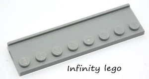 6 LEGO Light Bluish Grey Plate 2 x 8 with Door Rail (30586) - 6 Pieces - Picture 1 of 2