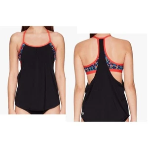 TYR WOMEN'S SHEA 2-IN-1 TANK – CARNIVALE, BLACK/ MULTI, S (4/6) - Picture 1 of 9