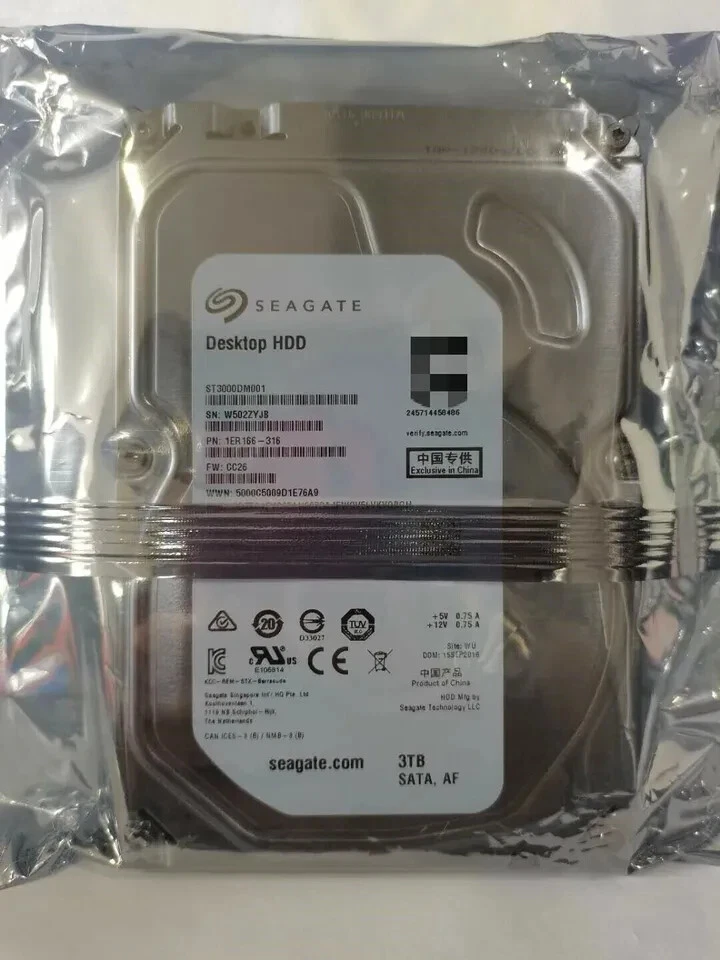 NEW Seagate Barracuda 3TB,Internal,7200 RPM,3.5 inch ST3000DM001 Hard Drive - Image 1 of 1