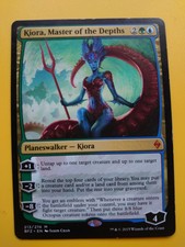MTG Card. Kiora, MAster of the Depths.Played wear to top. BFZ Mythic