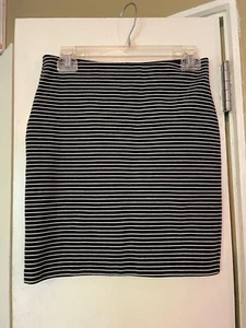 Ann Taylor LOFT Damen XS schwarz gestreift Stretch Pull On gerade Bleistiftrock - Bild 1 von 8