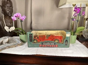 NIB Ertl 1937 Red Ahrens-Fox Fire Truck Locking Bank 1/30 Scale Die Cast NEW - Picture 1 of 11