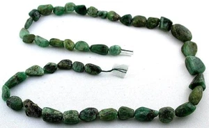 Grün Smaragd Poliert Kristall Nugget Natürliche Perlen 16 Zoll Strang ECBS38/9723 - Bild 1 von 2